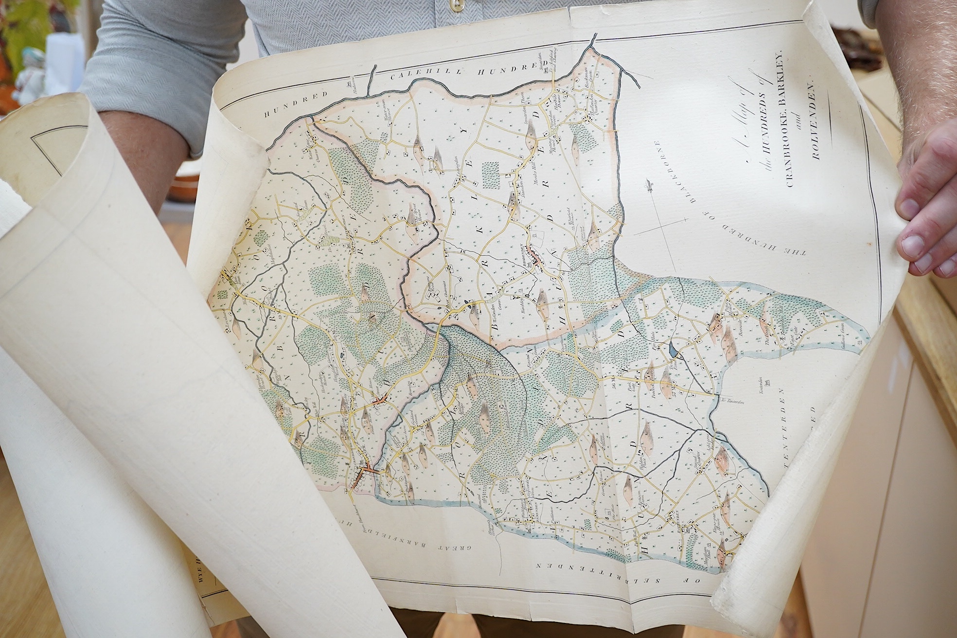 Kent interest: three mid to late 18th century maps of Hundreds of Kent, Downes sculp. Condition - fair to good